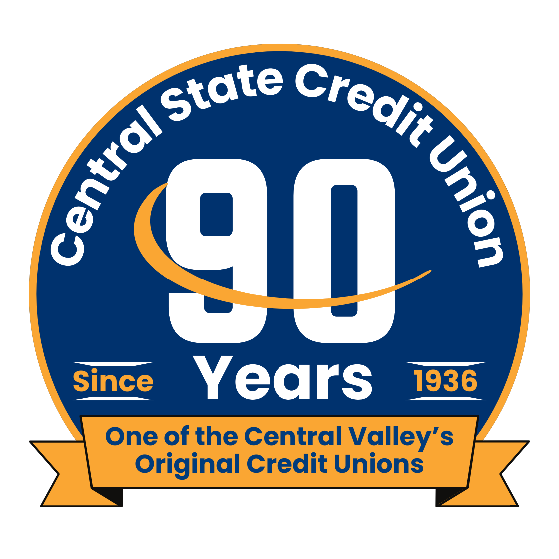Central State Credit Union 90 Year Anniversary logo