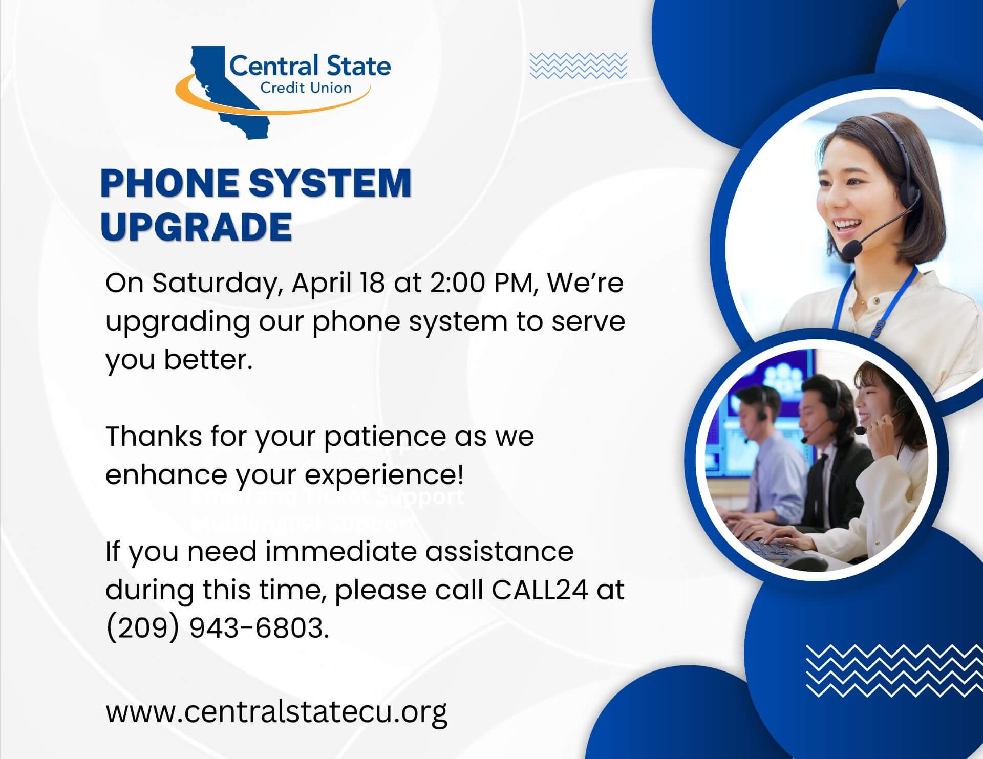 phone system upgrade notice